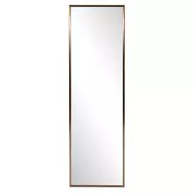 Antiqued Brushed Brass Rectangular Full Length Wall Mirror