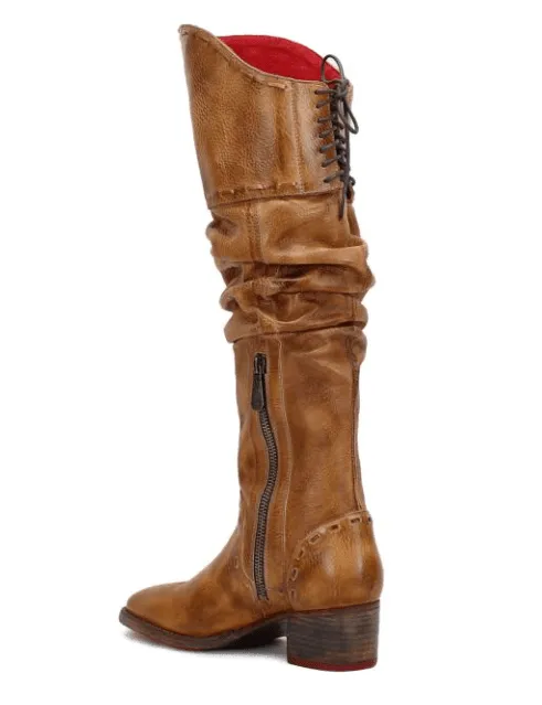 Bed Stu Women's Leilani Pecan Rustic Leather Tall Boot F393092-PCRT