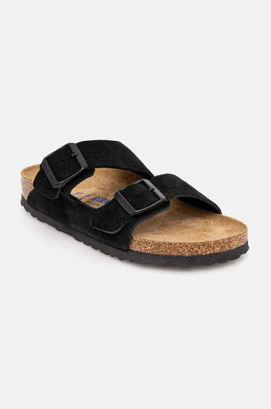 Birkenstock suede sliders Arizona SFB women's black color 951323