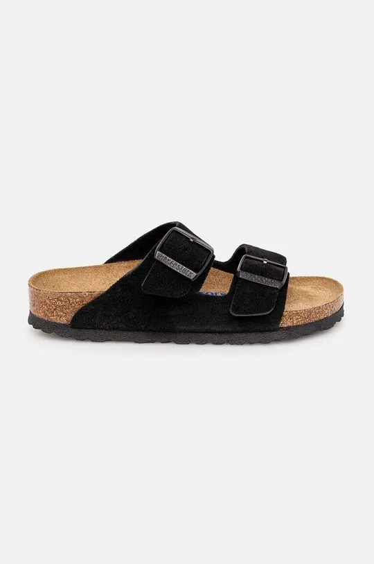 Birkenstock suede sliders Arizona SFB women's black color 951323