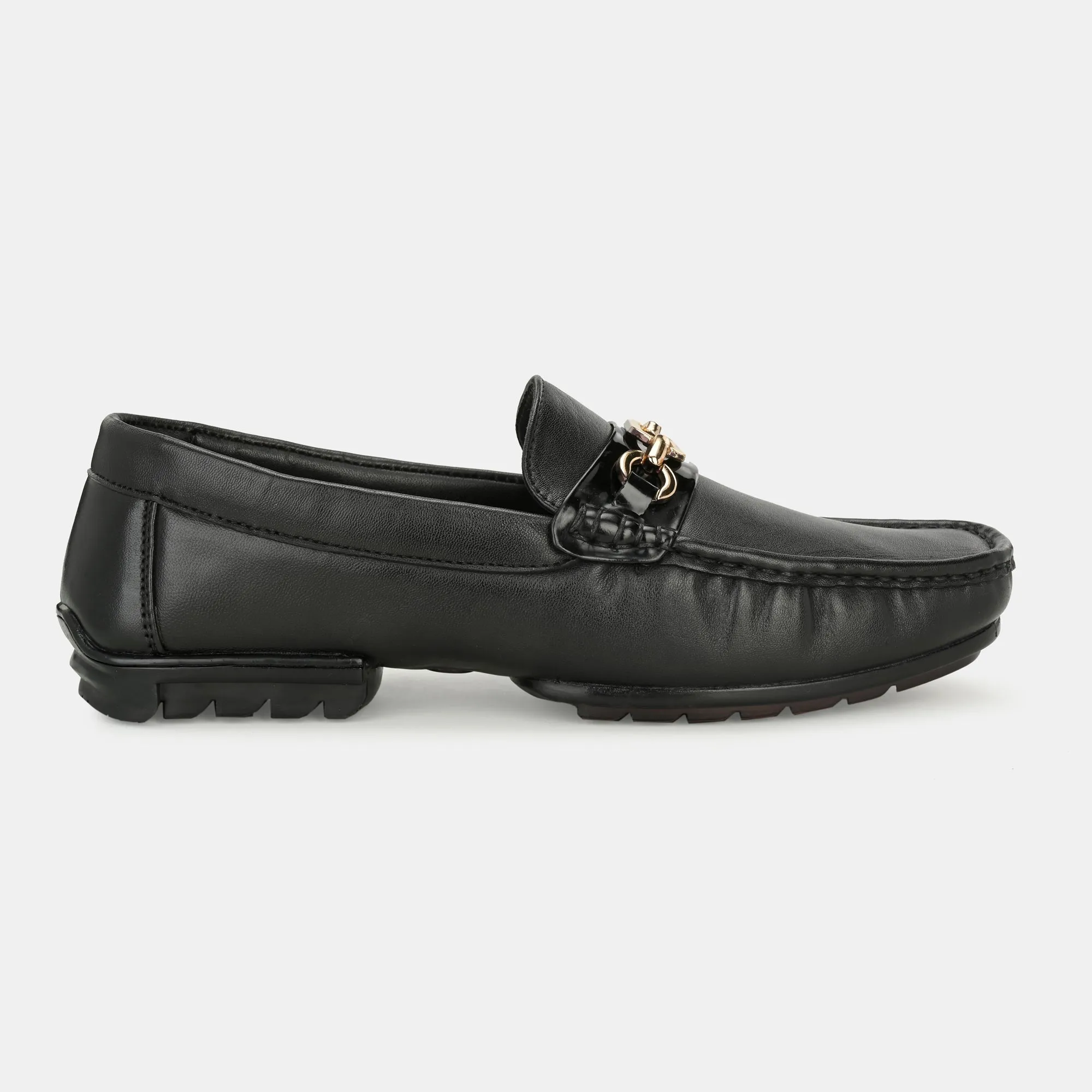 Black Buckled Loafers by Lafattio