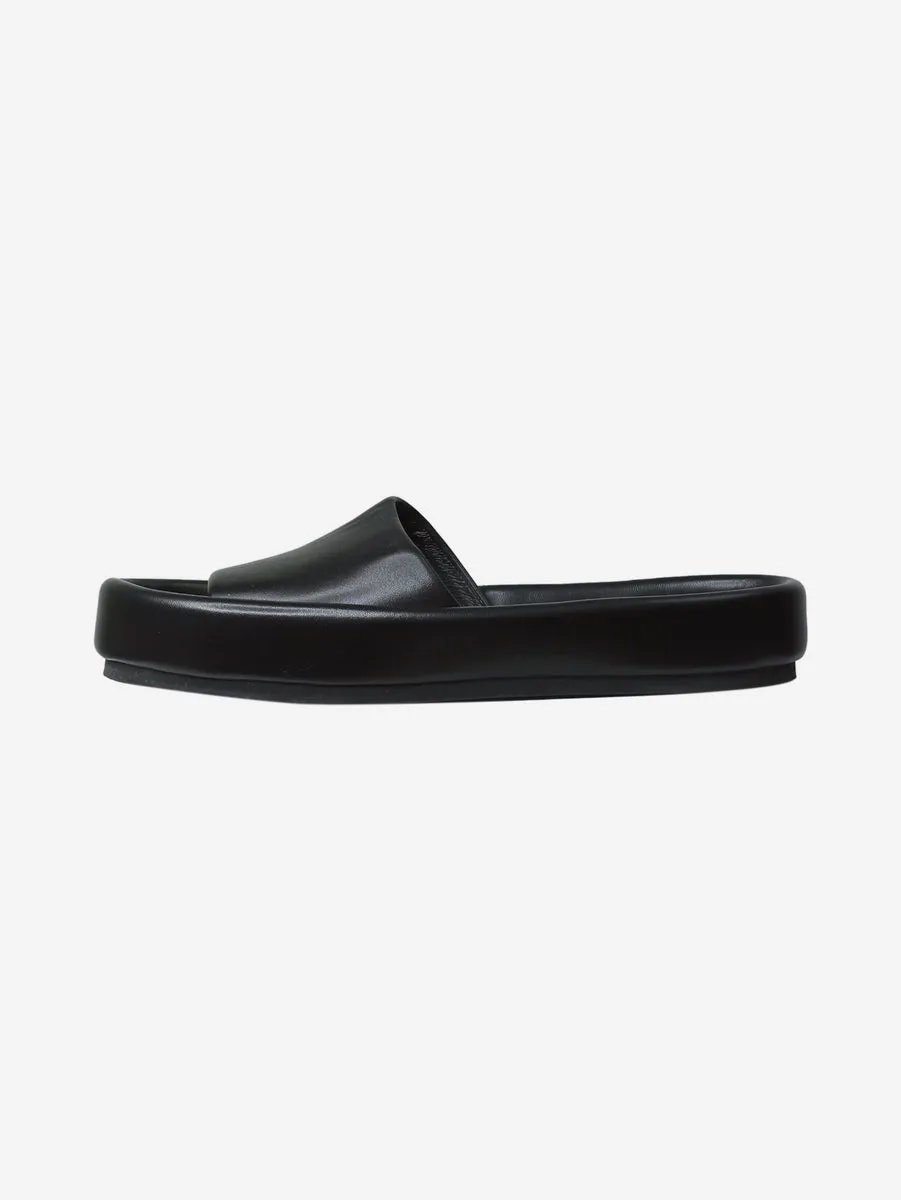   Black slip on leather sandals - size EU 39