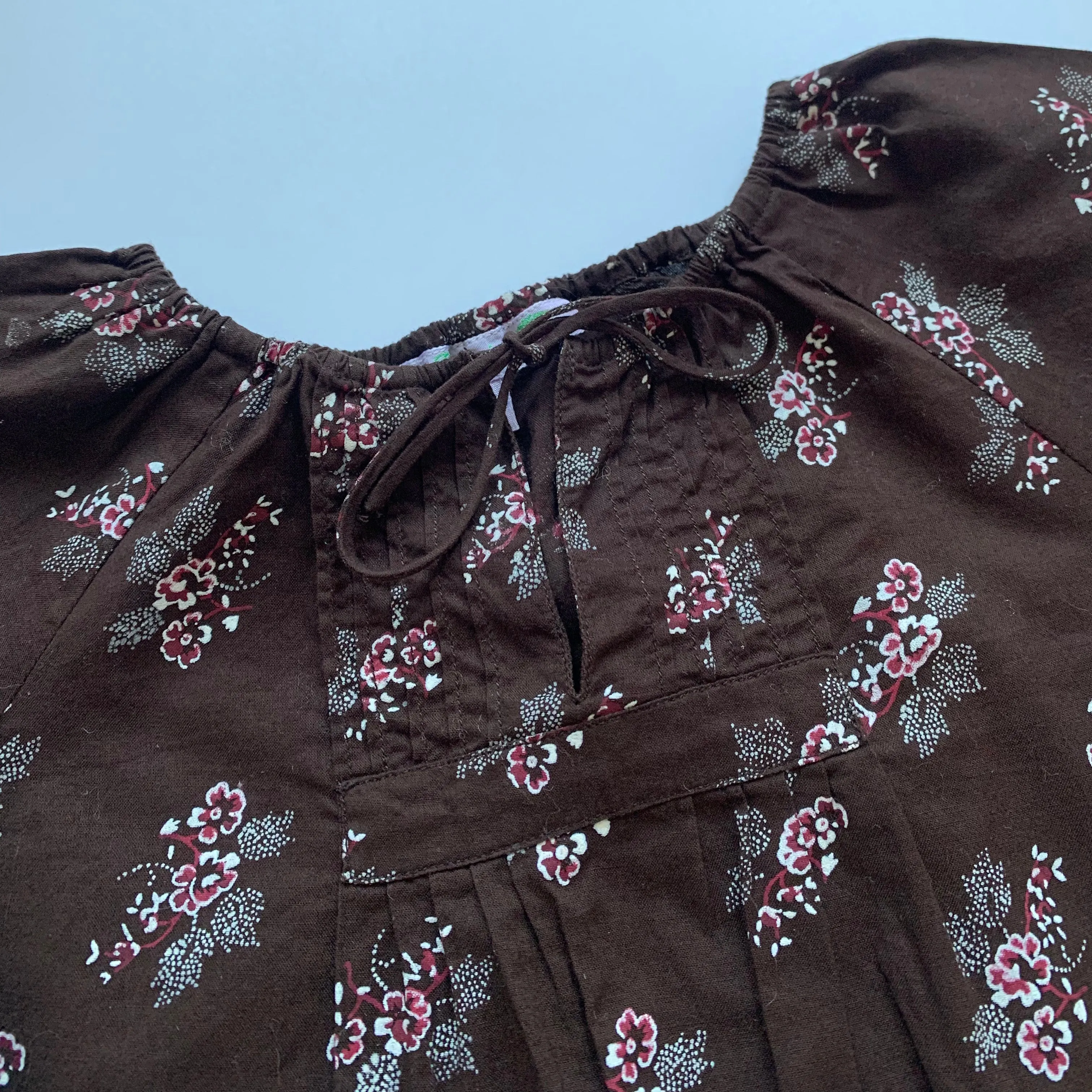 Bonpoint Brown Floral Print Blouse: 18 Months