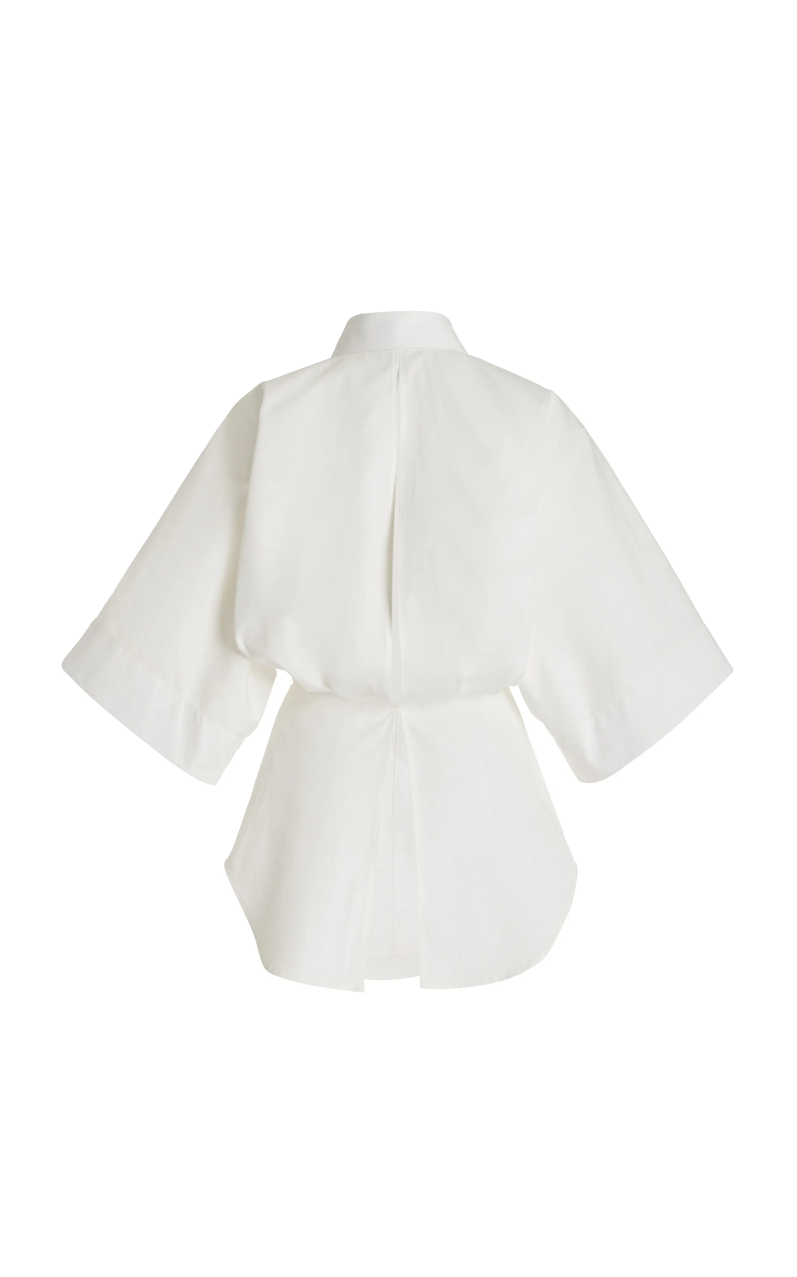 Brandon Maxwell The Elsa Wide-Sleeve Cotton Poplin Shirt