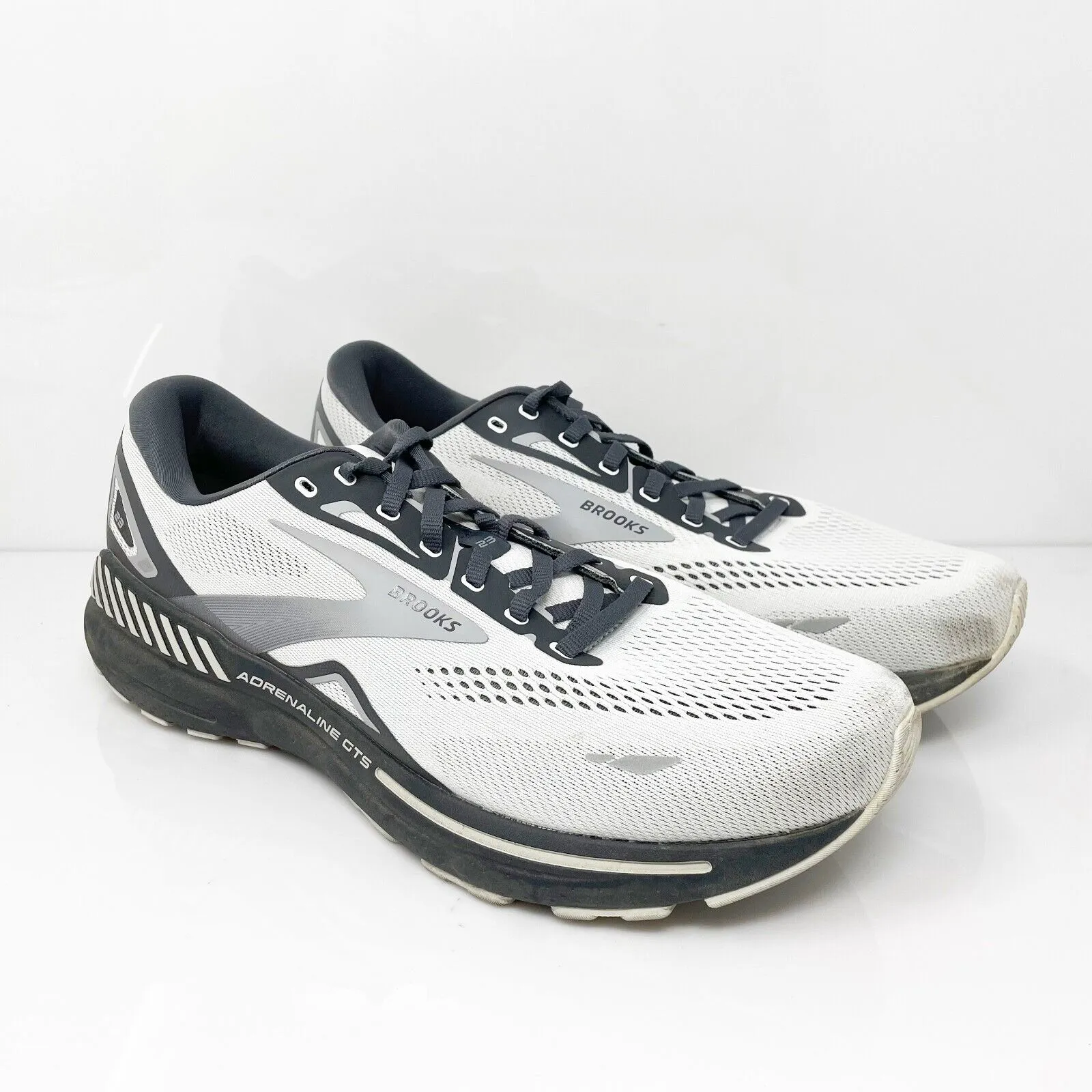 Brooks Mens Adrenaline GTS 23 1103912E065 White Running Shoes Sneakers 12.5 2E