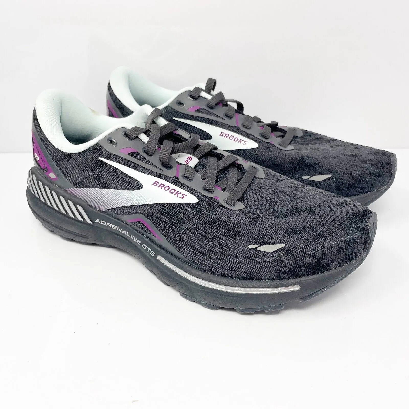 Brooks Womens Adrenaline GTS 23 1203811B072 Black Running Shoes Sneakers  10.5 B