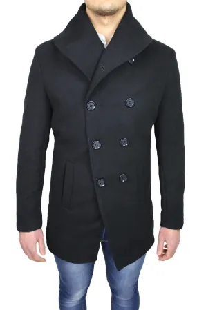 CAPPOTTO UOMO DIAMOND NERO PARKA INVERNALE DOPPIOPETTO NUOVO CASUAL ELEGANTE