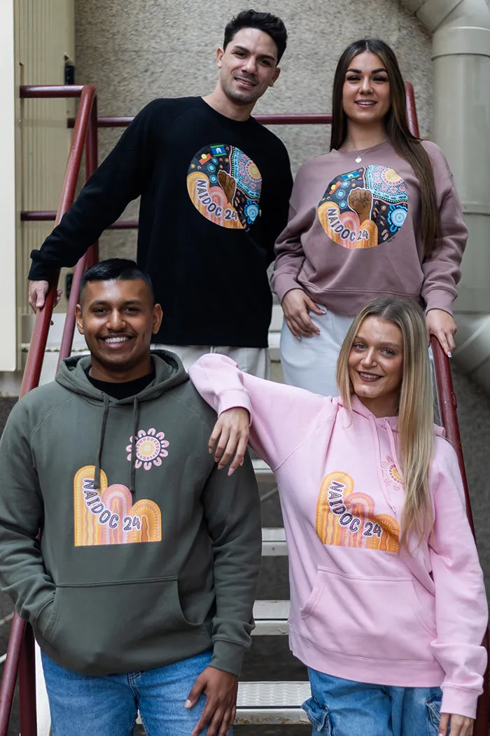 Celebrating (No.2) NAIDOC 2024 Pink Cotton Blend Women's Hoodie