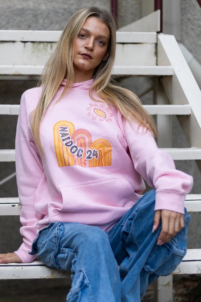 Celebrating (No.2) NAIDOC 2024 Pink Cotton Blend Women's Hoodie