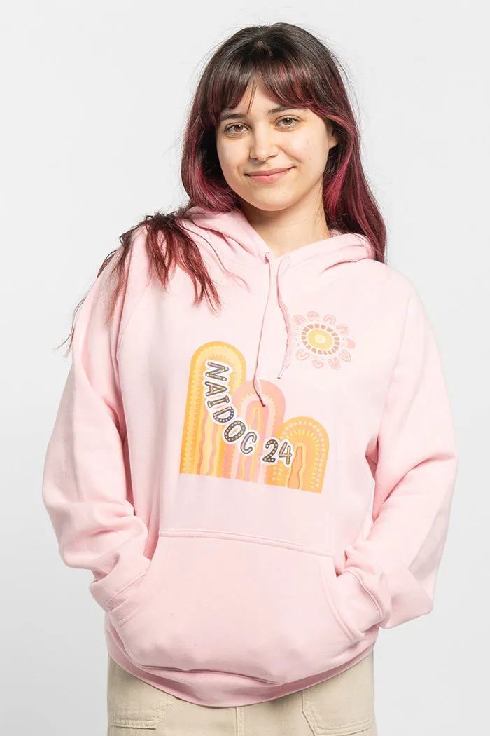 Celebrating (No.2) NAIDOC 2024 Pink Cotton Blend Women's Hoodie