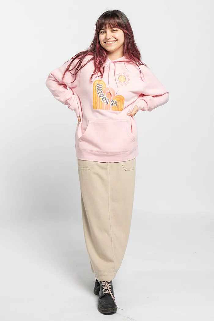 Celebrating (No.2) NAIDOC 2024 Pink Cotton Blend Women's Hoodie