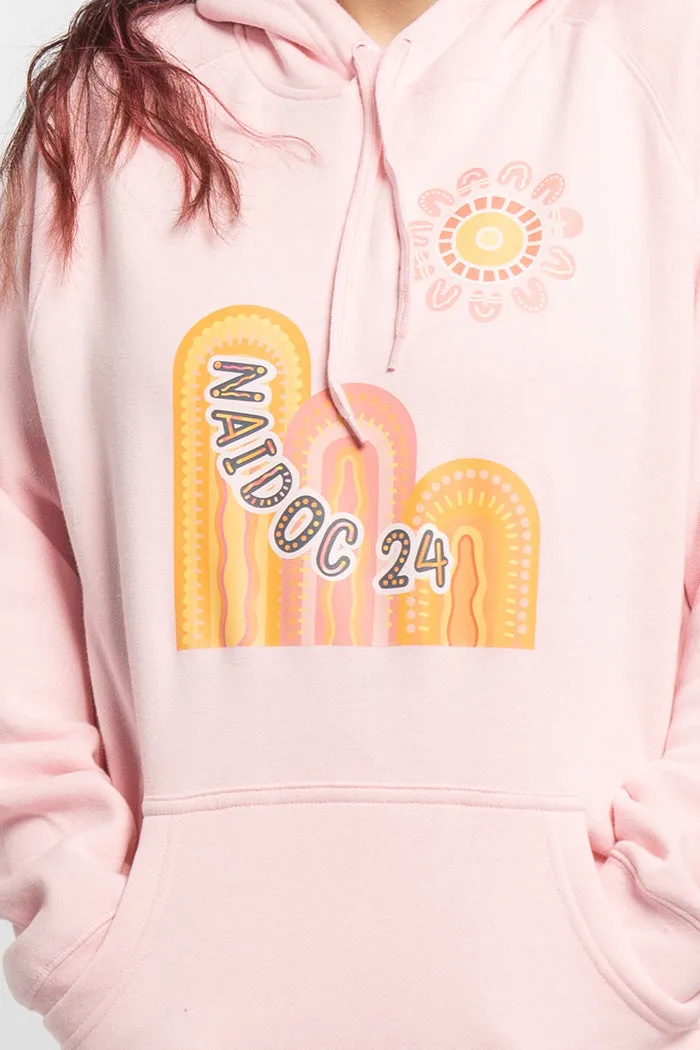 Celebrating (No.2) NAIDOC 2024 Pink Cotton Blend Women's Hoodie