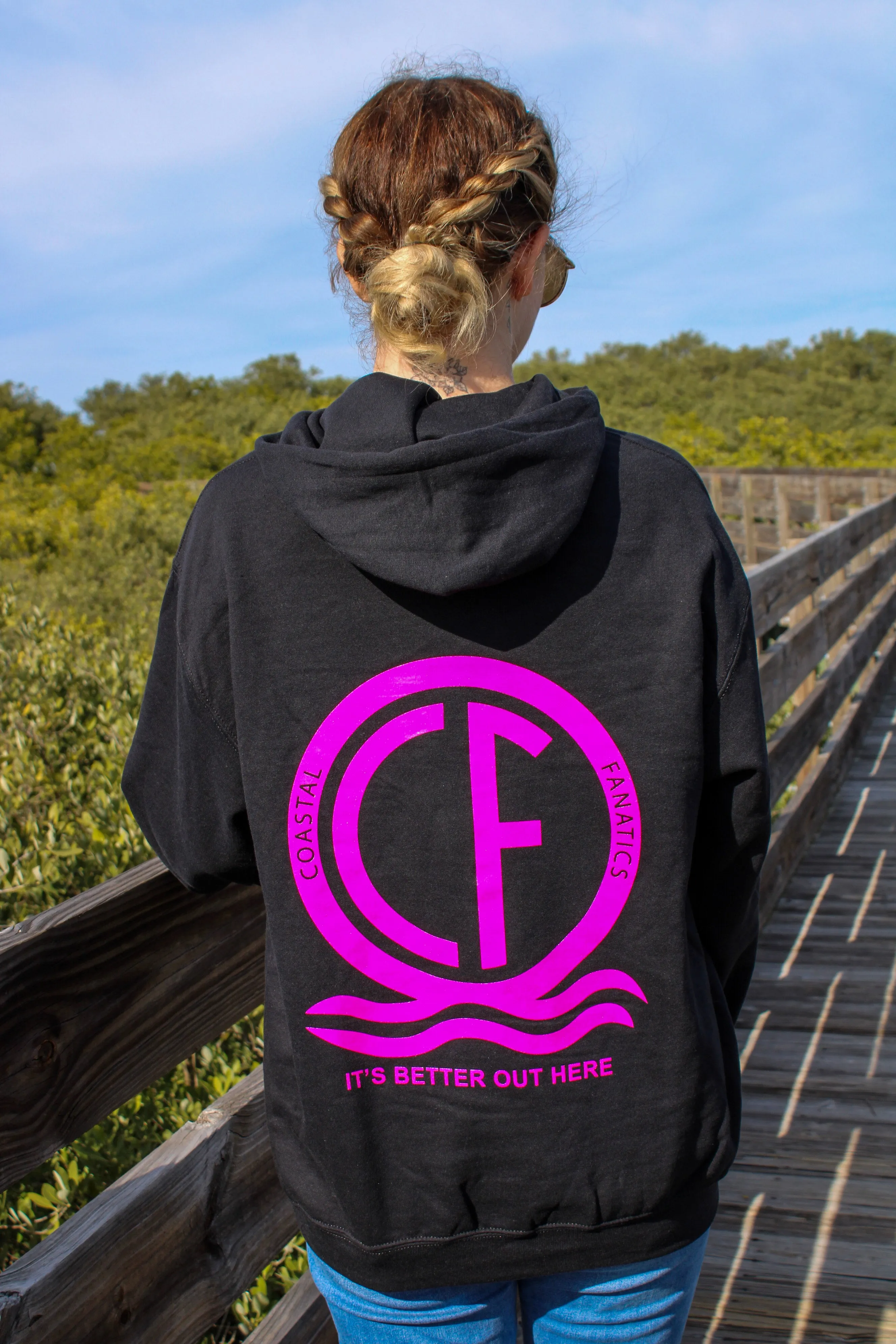 CF Black with Pink Hoodie