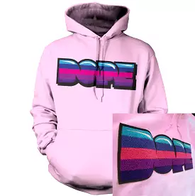 Chenille Dope Stripes - Light Pink Hoodie Sweatshirt