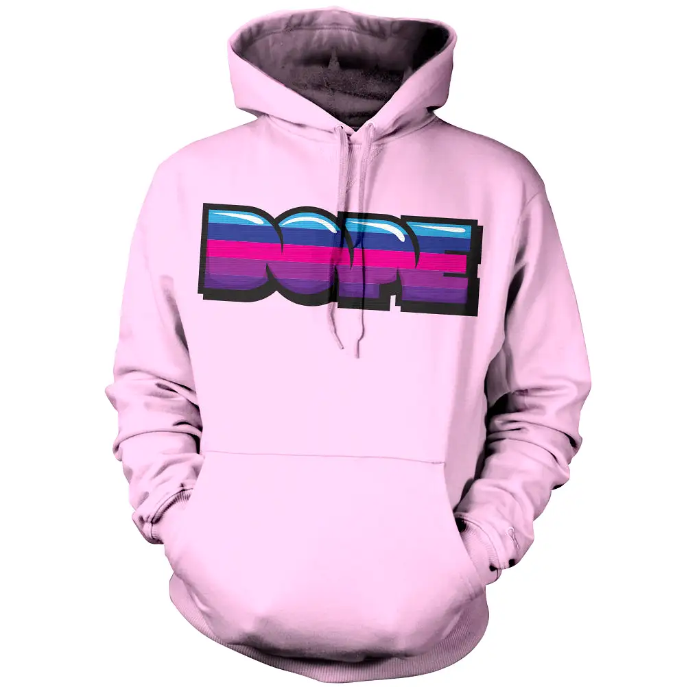 Chenille Dope Stripes - Light Pink Hoodie Sweatshirt