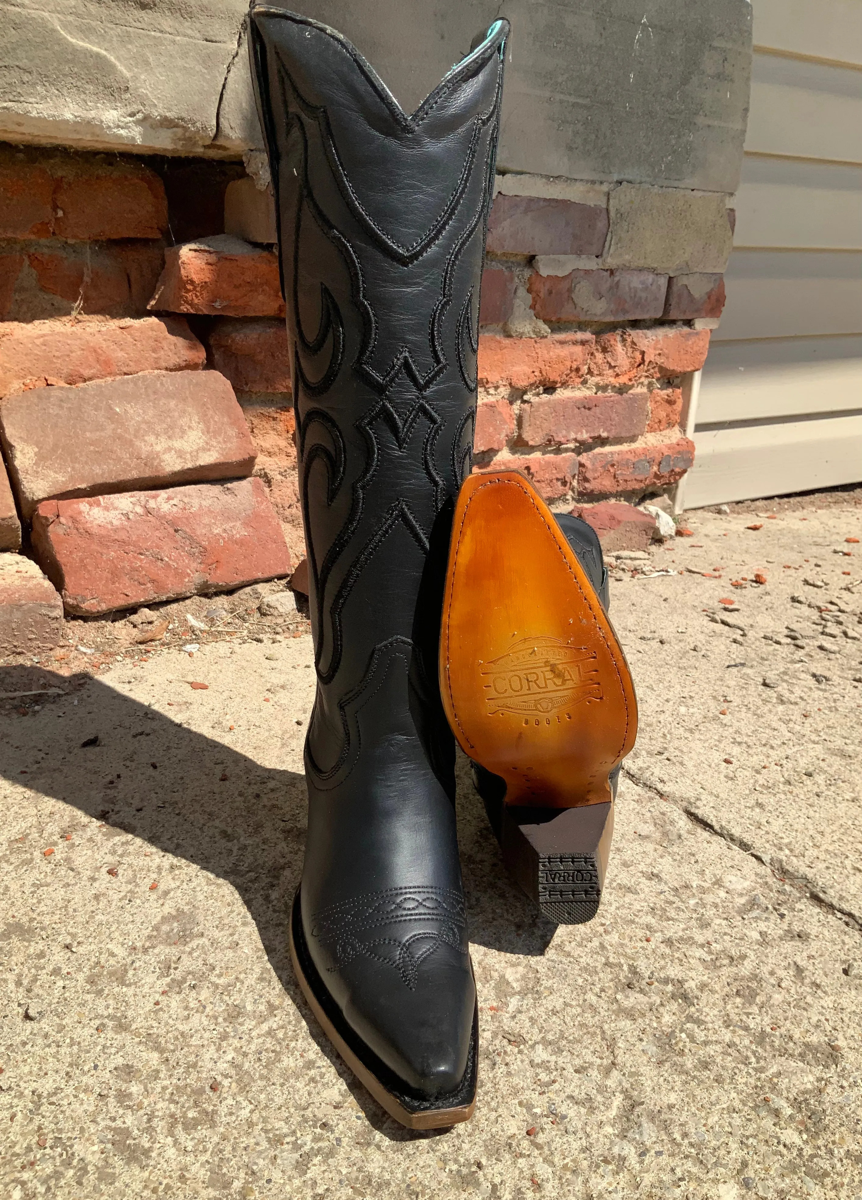 Corral Women's Tall Black Snip Toe Cowgirl Boot Z5075