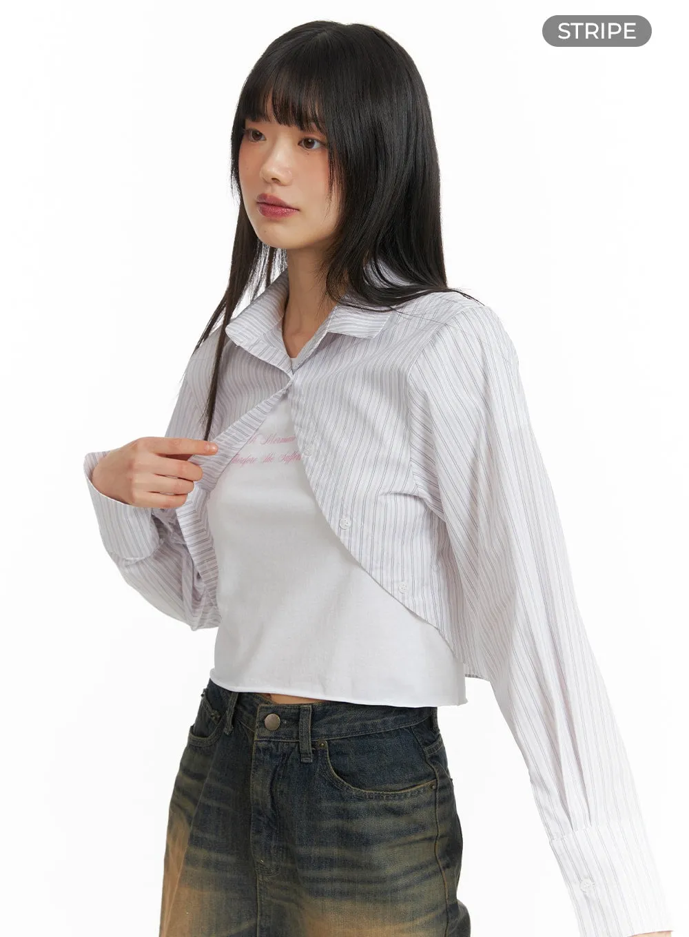 Cotton Blazer Bolero Crop Top CM413