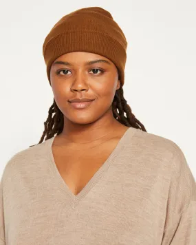 Cuffed Brim Beanie - Brown