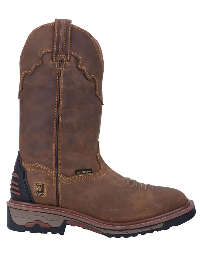 Dan Post DP69402 Mens Waterproof Square Toe Blayde Work Boots Saddle Tan