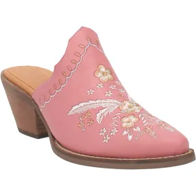 Dingo Womens Wildflower Mule Mule Shoes Leather Pink