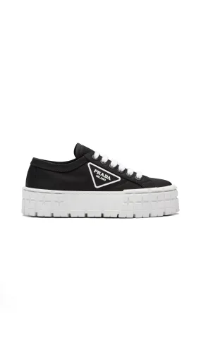 Double Wheel Nylon Gabardine Sneakers - Black