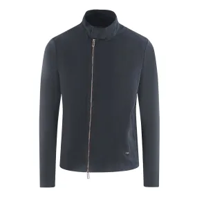 Emporio Armani Navy Blue Leather Jacket