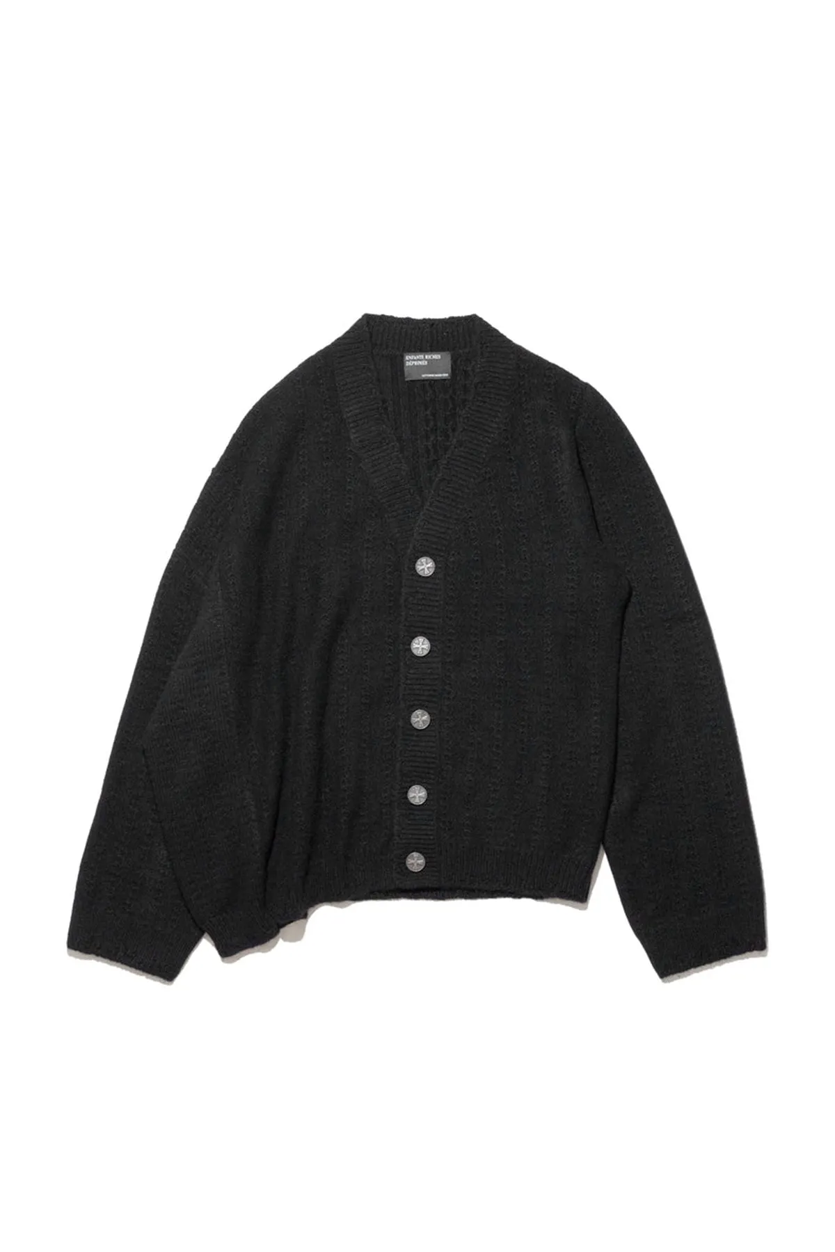 ENFANTS RICHES DPRIMS | ASYMMETRICAL CABLE KNIT CARDIGAN