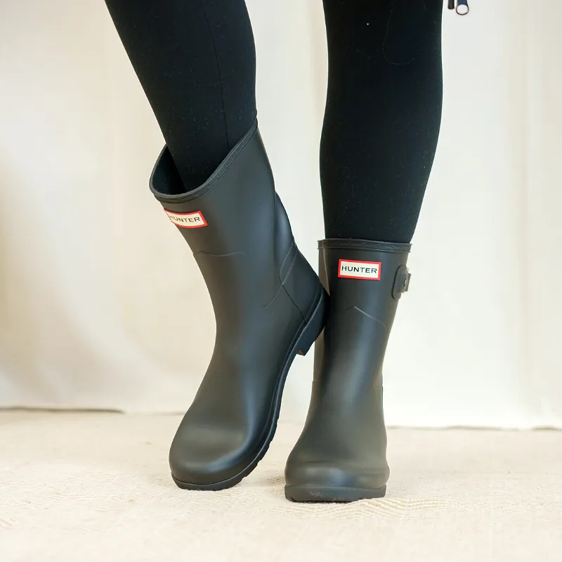 Hunter Womens Original Short Black Boots