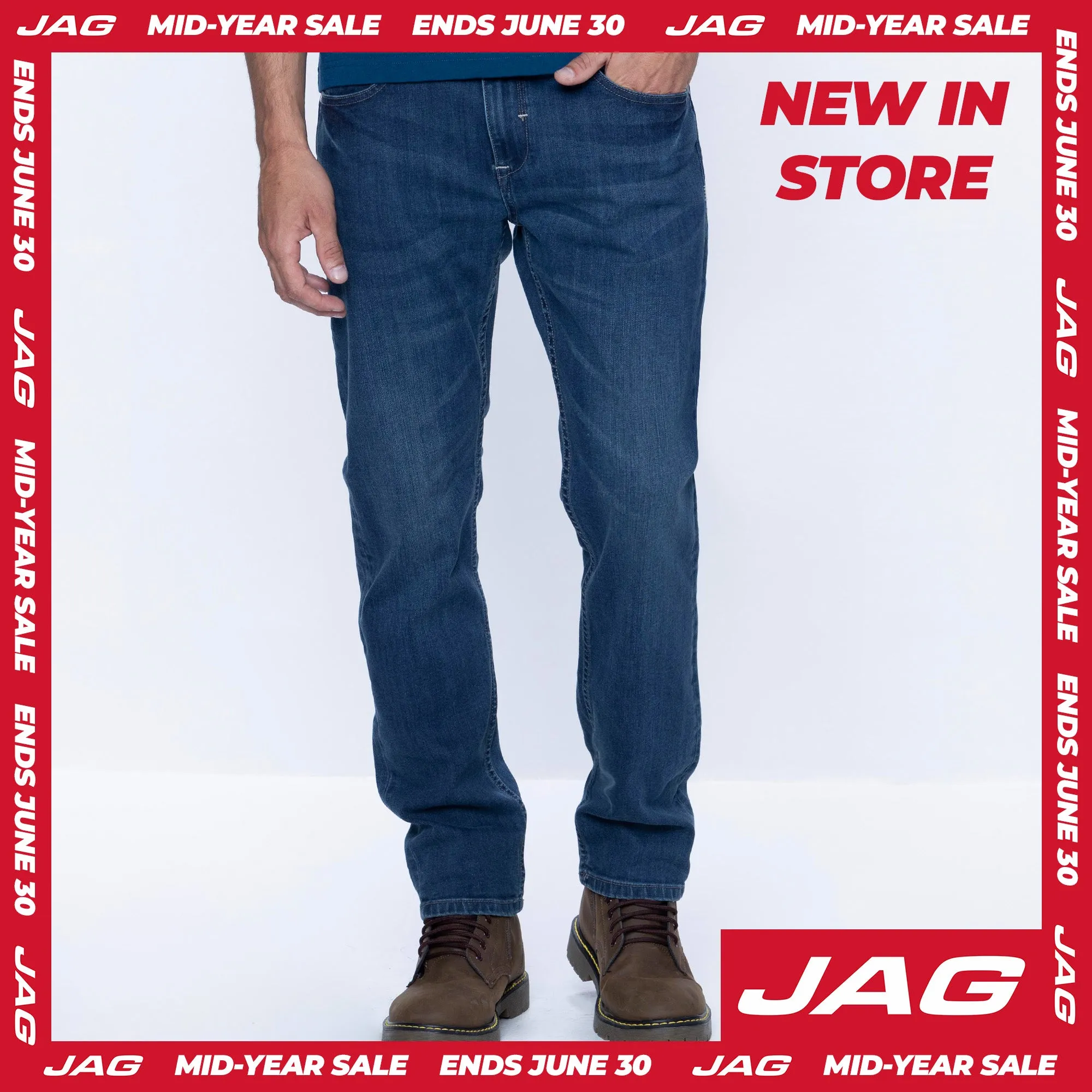 Jag Black Men's Tapered Jeans 28 Inseam in Night Cloud Wash