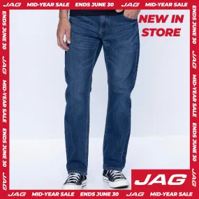 Jag Men's Slim Straight Jeans 30 Inseam in Mid Blue