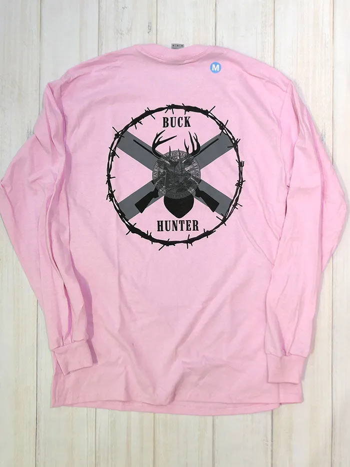 JC Western L9PC61LS-PNK Womens Buck Hunter Long Sleeve Tee Pink