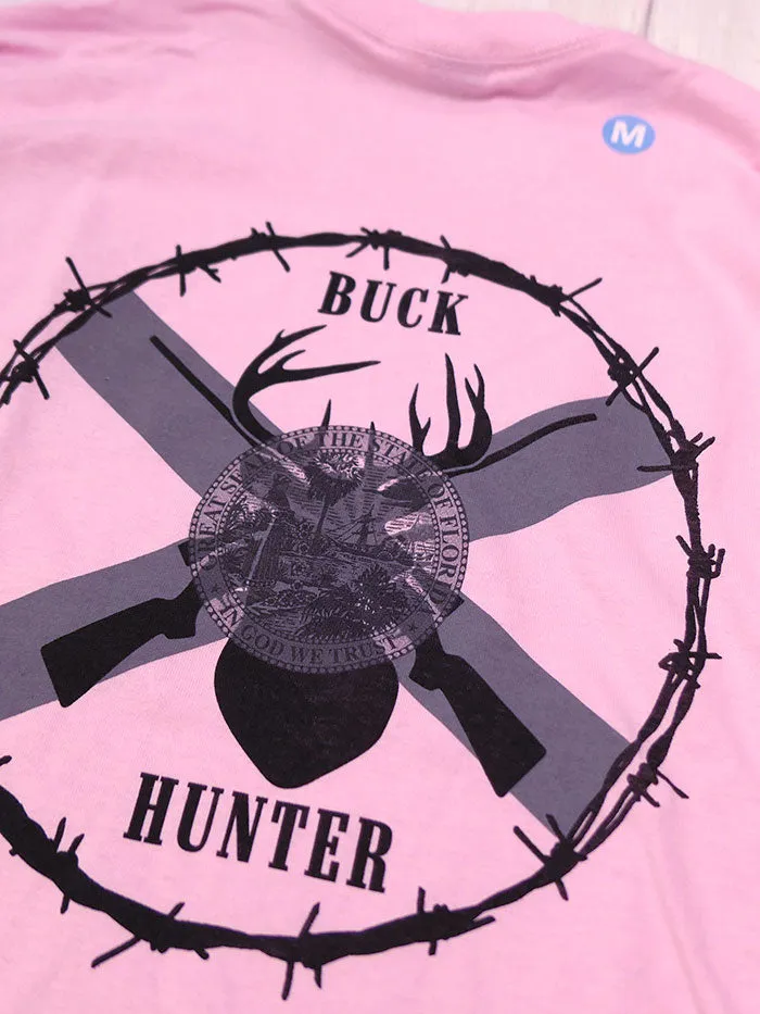 JC Western L9PC61LS-PNK Womens Buck Hunter Long Sleeve Tee Pink