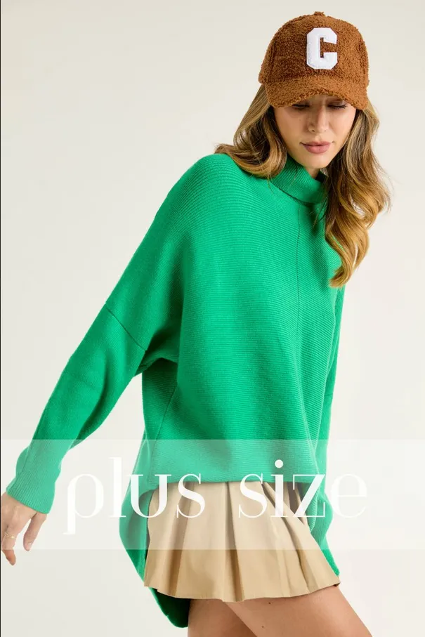 J.NNA Oversized Casual Green Sweater Top