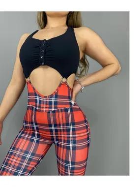 La Fitwear Scheming Legging Type Girl Play Sexy Tartan