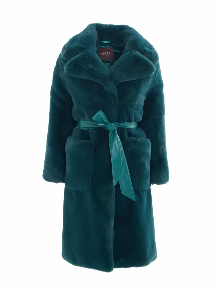 		Lily  Emerald Faux Fur Coat	