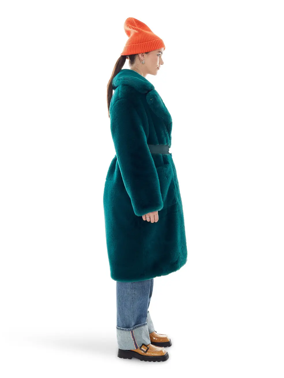 		Lily  Emerald Faux Fur Coat	