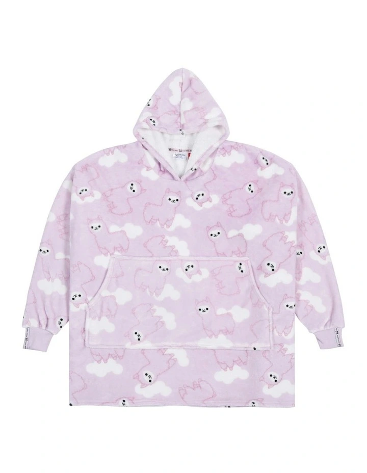 Llama Face Giant Hoodie (12-14 Years) 33x38x2cm in Light Pink