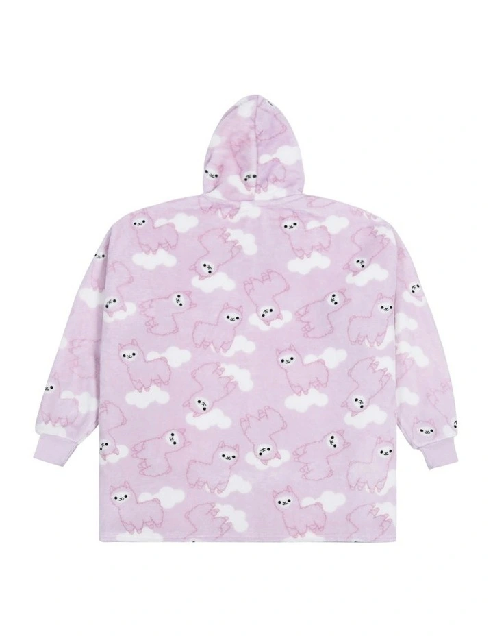 Llama Face Giant Hoodie (12-14 Years) 33x38x2cm in Light Pink