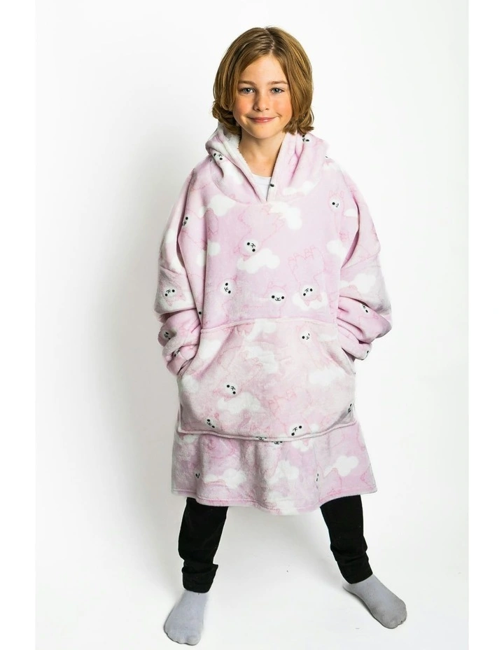 Llama Face Giant Hoodie (12-14 Years) 33x38x2cm in Light Pink