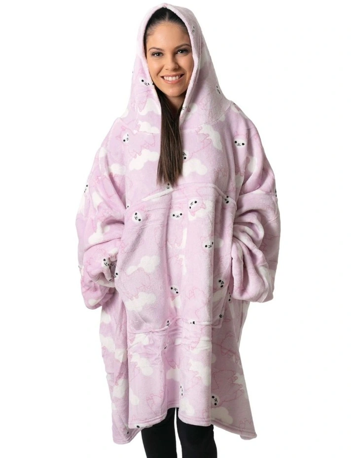 Llama Face Giant Hoodie 35x39x2.5cm in Light Pink