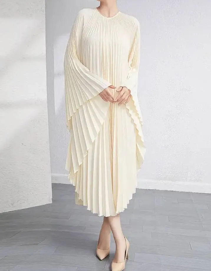 Long Pleated Oversized Dress