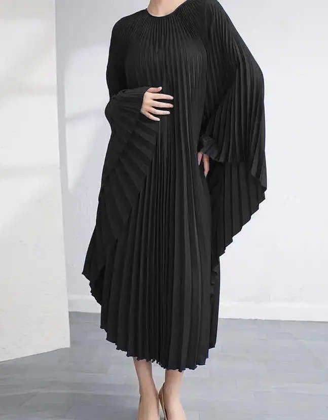 Long Pleated Oversized Dress