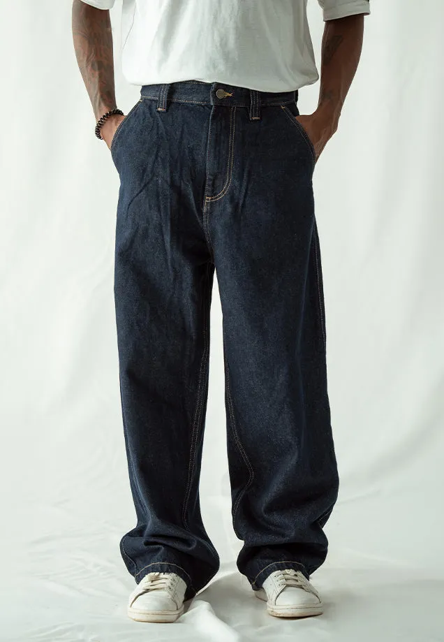 Loose Fit Baggy Jeans - Denim Blue