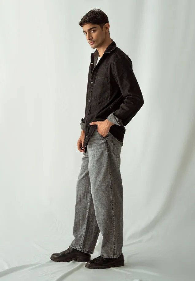 Loose Fit Baggy Jeans - Grey