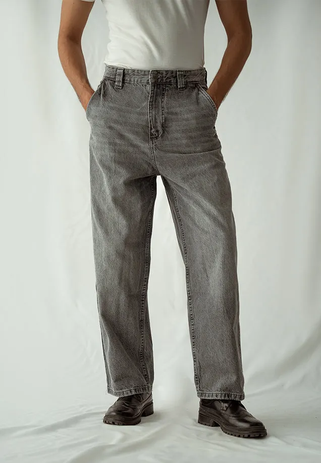 Loose Fit Baggy Jeans - Grey