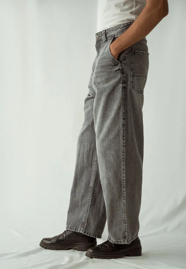 Loose Fit Baggy Jeans - Grey