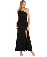 Macy's R & M Richards Women's Chiffon Drape Asymmetric Sleeveless Gown