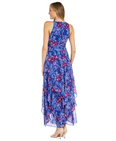 Macy's R & M Richards Women's Floral-Print Ruffled Maxi Dress