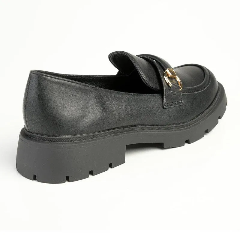 Madison Paris Ladies Slip On Loafers - Black