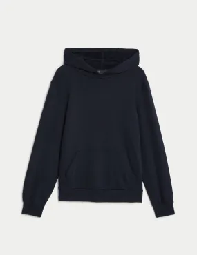 M&S Women's Cotton Rich Hoodie - S - Midnight Navy, Medium Pink,Midnight Navy